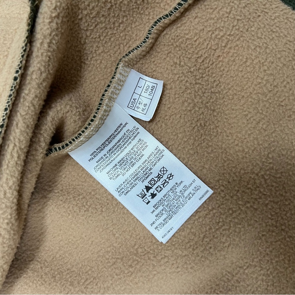 Green Brooks Brothers “346” Full Zip Fleece Vest Mens Size Large Pockets Preppy - Picture 7 of 9